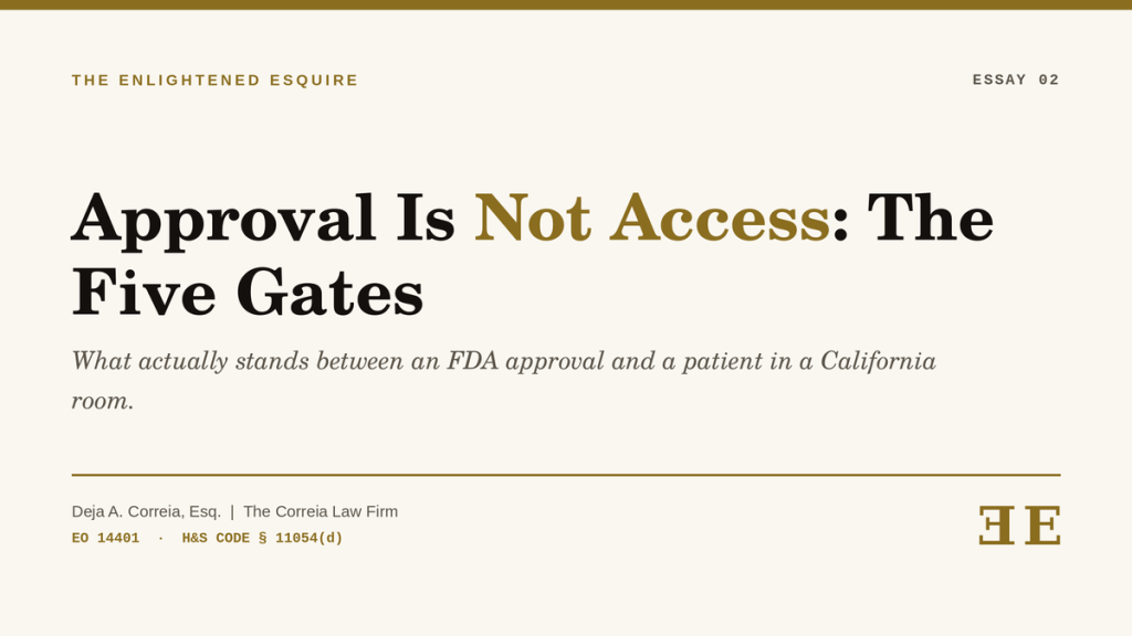 Approval Is Not Access: The Five Gates Between an FDA Approval and a Patient in&nbsp;California